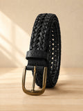 Braided Leather Belt black