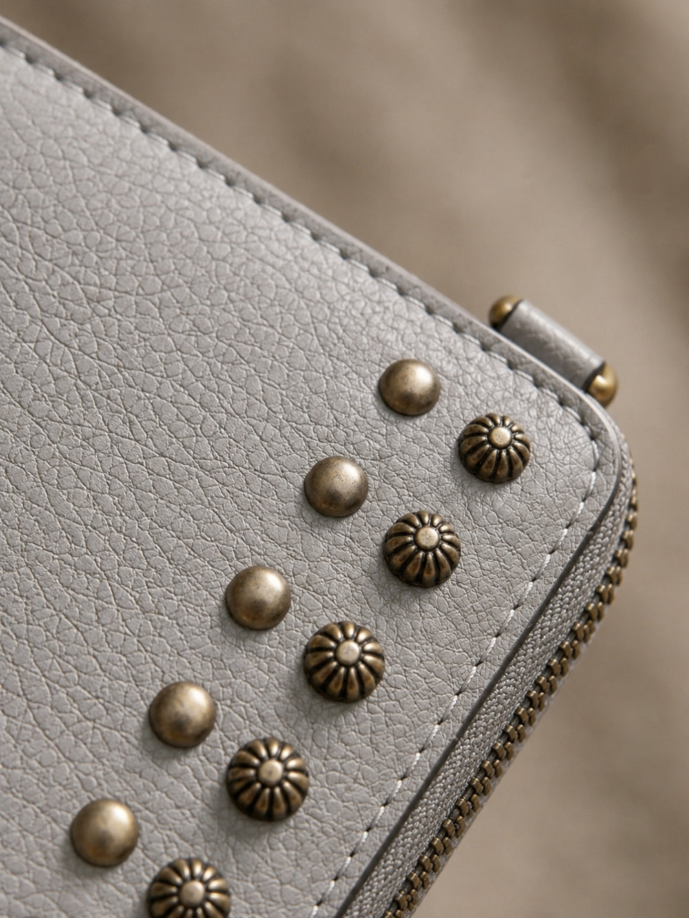 Studded Phone Wallet grey
