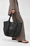 Braided Leather Tote Bag BLACK