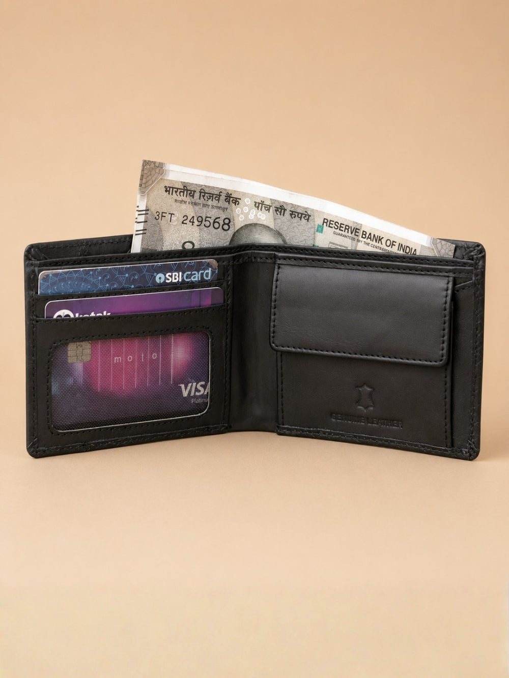 Croco Braid Stich wallet black