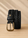 Braided Leather Belt black