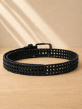 Braided Leather Belt black