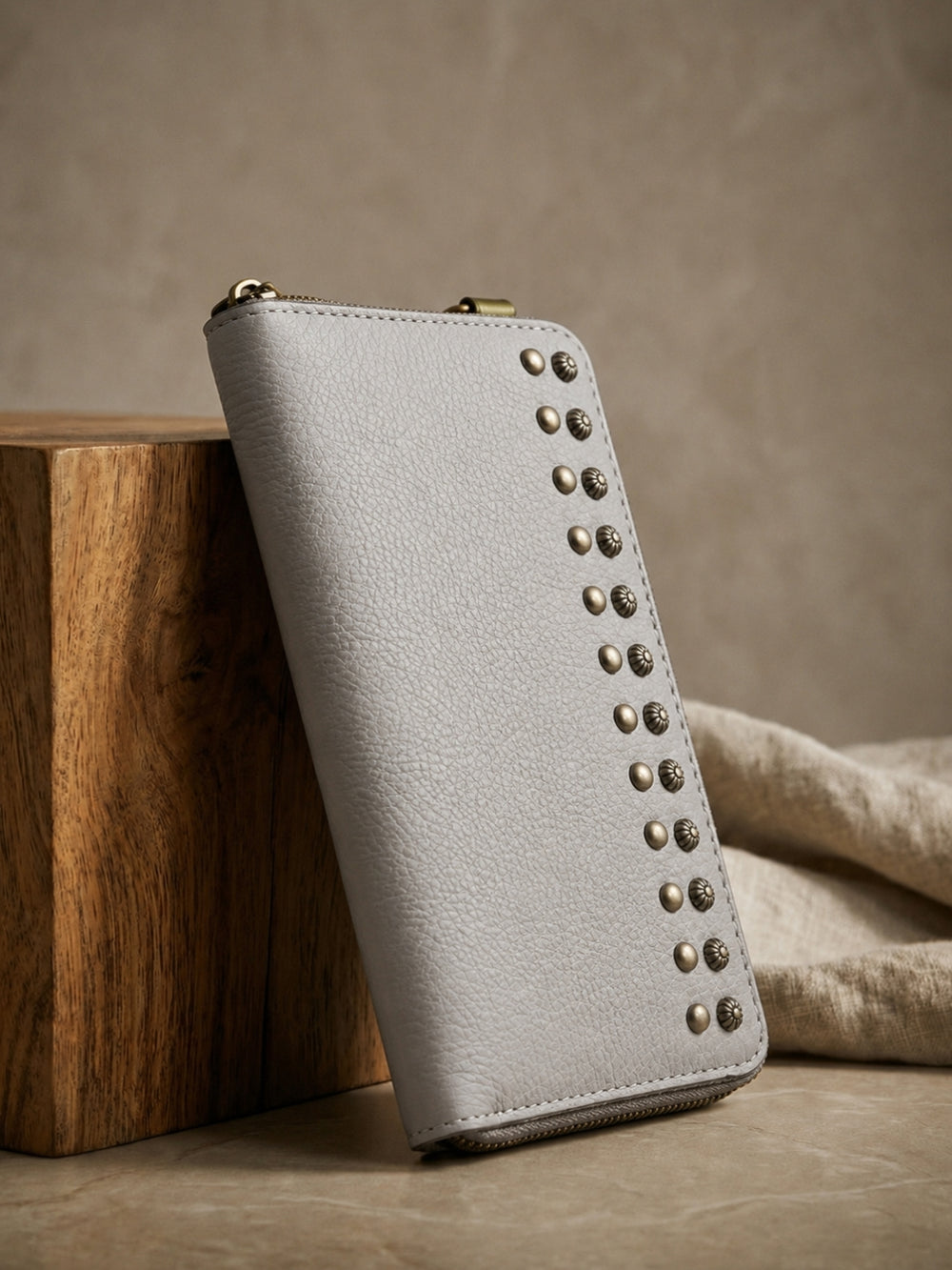 Studded Phone Wallet grey