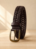 Braided Leather Belt dark brown