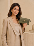 Slim Textured Clutch green