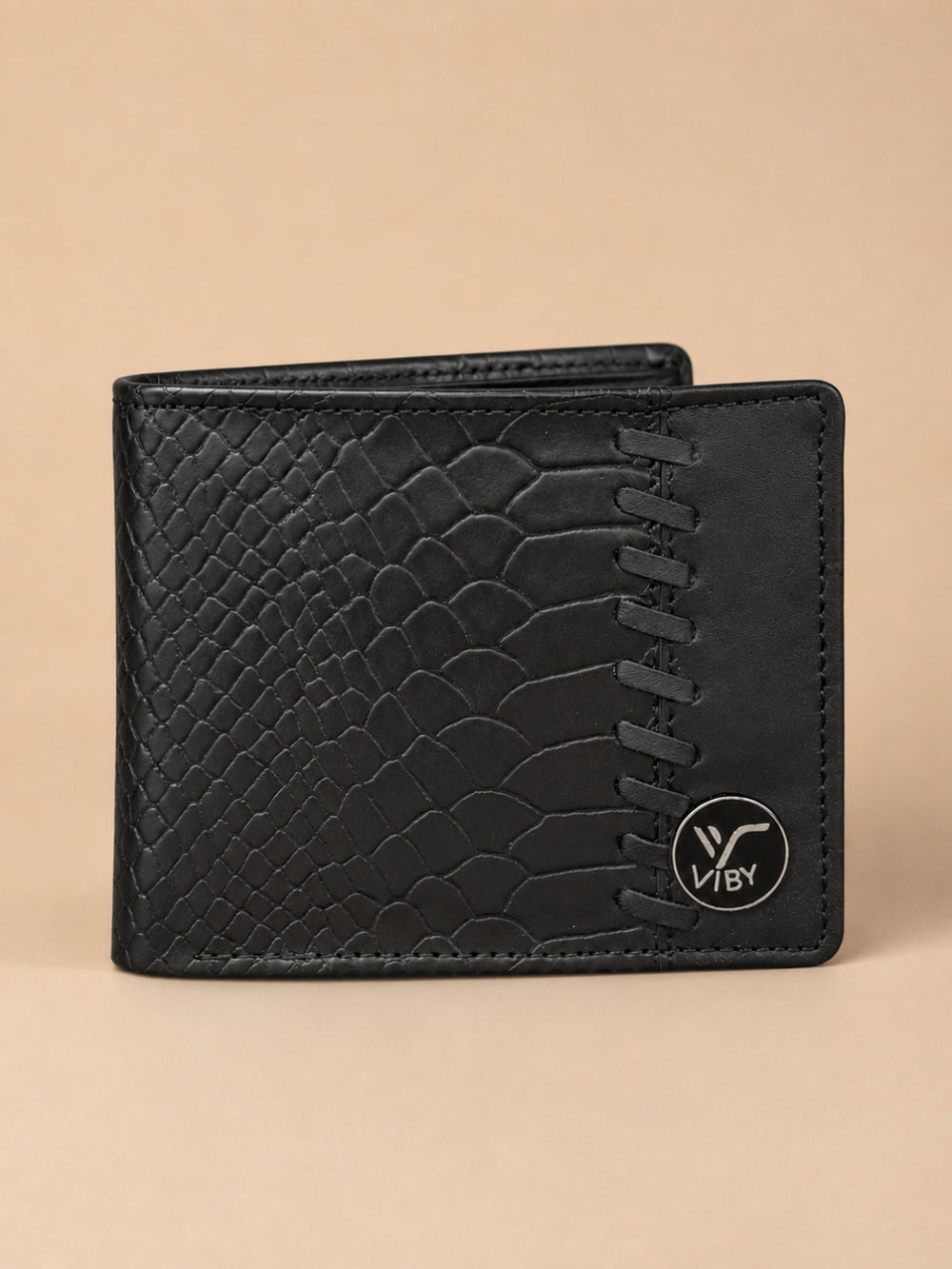 Croco Braid Stich wallet black