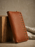 Studded Phone Wallet brown