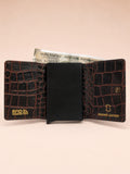 Pop-Up Three Fold Wallet dark brown