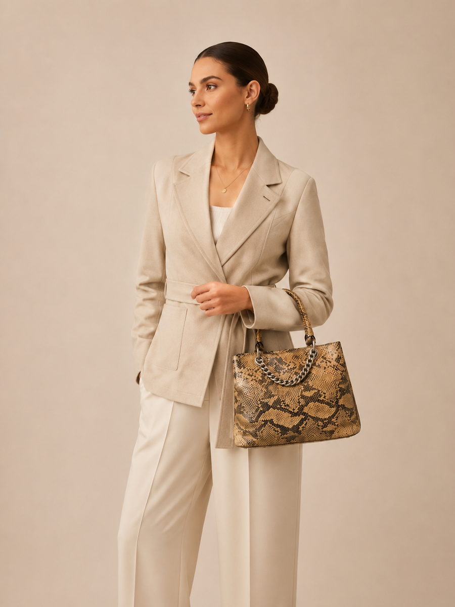 Sienna Python Handbag