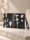 Wristlet Envelope Clutch black white patches