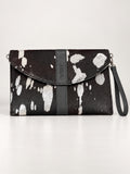 Wristlet Envelope Clutch black white patches