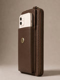 Studded Phone Wallet dark brown