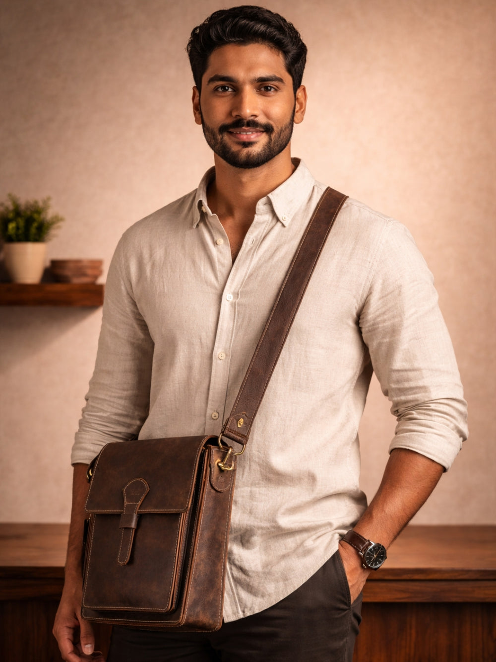 Men’s Rover Sling Bag brown