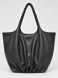 Braided Leather Tote Bag BLACK