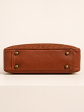 Tan Woven Leather Shoulder Bag