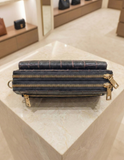Croc-Embossed Leather Zip Wallet Clutch