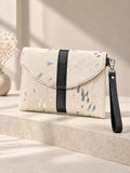 Wristlet Envelope Clutch white black line