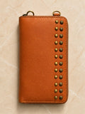 Studded Phone Wallet brown