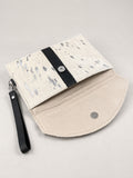 Wristlet Envelope Clutch white black line