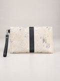 Wristlet Envelope Clutch white black line
