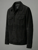 Black Leather Trucker Jacket