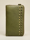 Studded Phone Wallet green