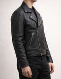 Classic Black Leather Biker Jacket