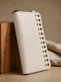 Studded Phone Wallet white