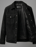 Black Leather Trucker Jacket