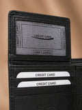 Twin Stich Goat Leather wallet black straight line
