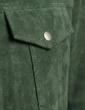 Green Suede Leather Jacket for Men