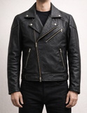 Classic Black Leather Biker Jacket