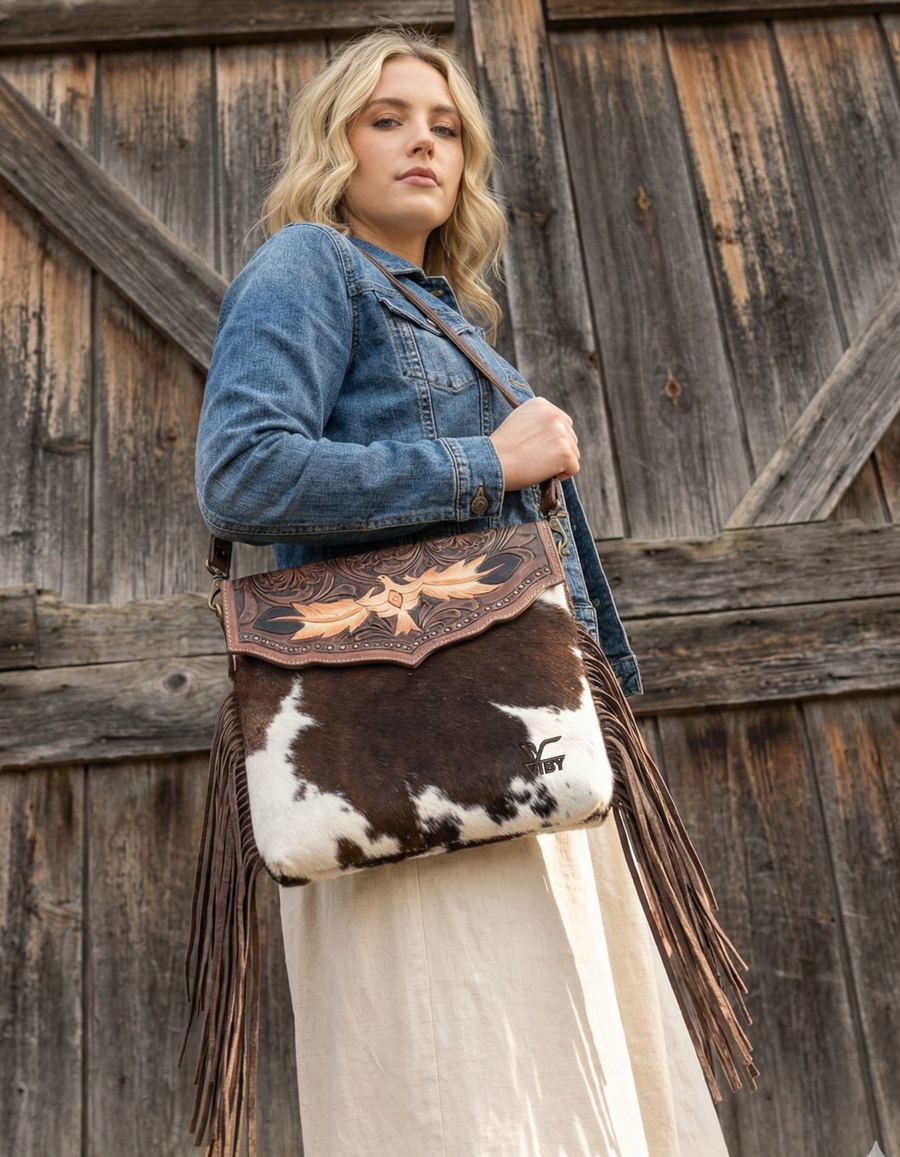 Cowhide Leather Crossbody Bag