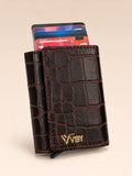 Pop-Up Three Fold Wallet dark brown