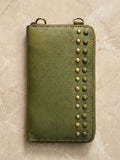 Studded Phone Wallet green