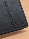 Twin Stich Goat Leather wallet black straight line