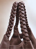 Braided Leather Tote Bag BROWN