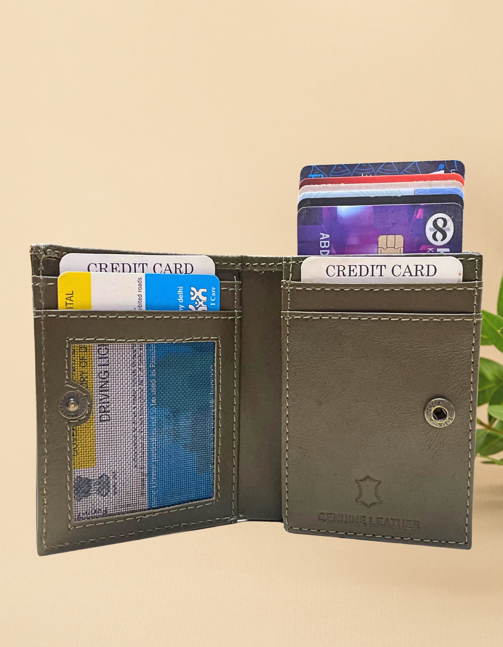 olive green wallet