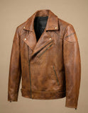 Grained Leather Biker Jacket