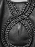 Braided Leather Tote Bag BLACK