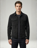Black Leather Trucker Jacket