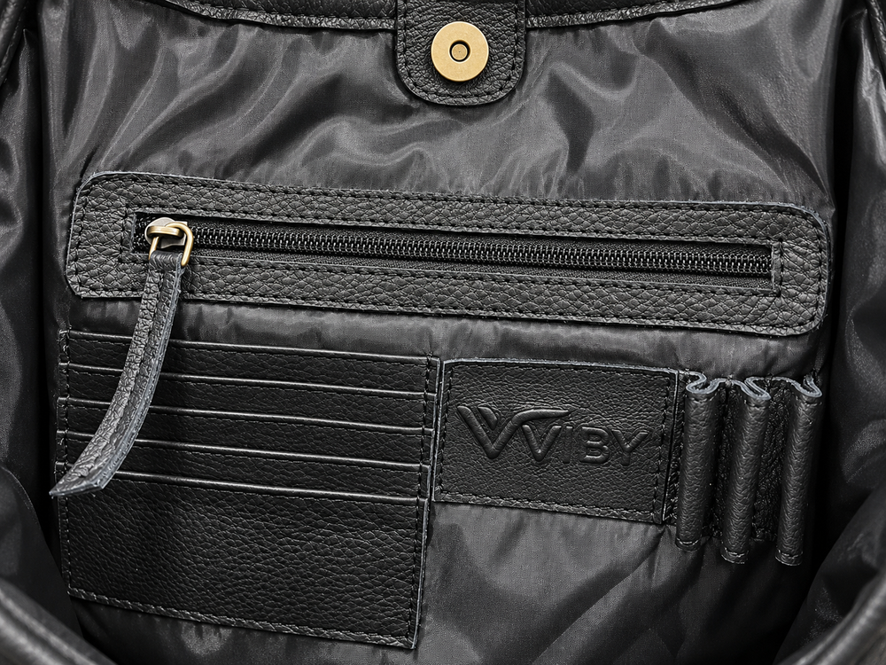 Braided Leather Tote Bag BLACK