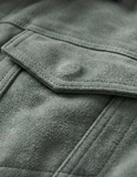 Grey-Green Suede Leather Jacket for Men
