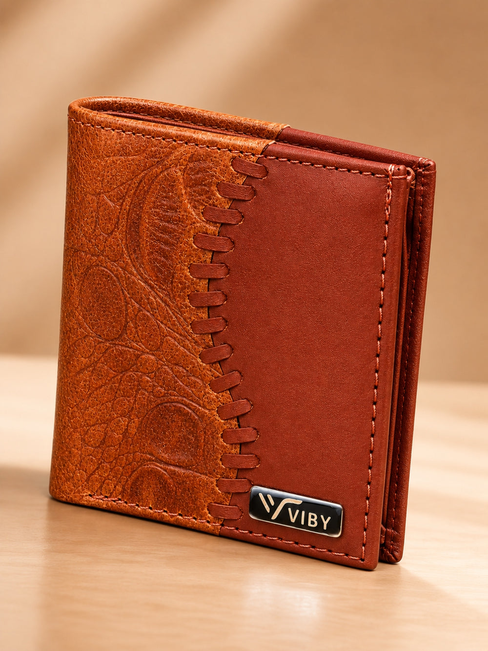 Croco Braid Stich wallet brown