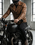 Grained Leather Biker Jacket