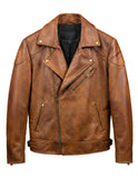 Grained Leather Biker Jacket