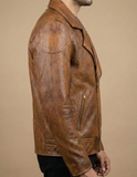 Grained Leather Biker Jacket