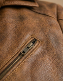 Grained Leather Biker Jacket