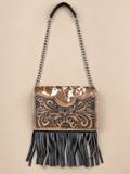 Hair-On Leather Fringe Sling Bag