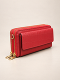 Croc-Embossed Leather Zip Wallet